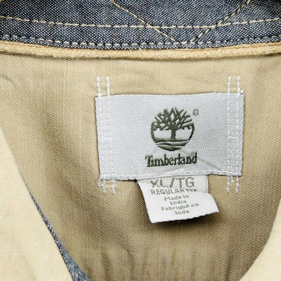 Timberland Brown Khaki Long Sleeve Button Down Shirt Men's Size XL - Picture 8 of 9